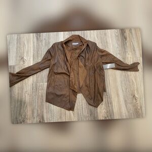 Chic Brown Bagatelle faux suede Women's Blazer